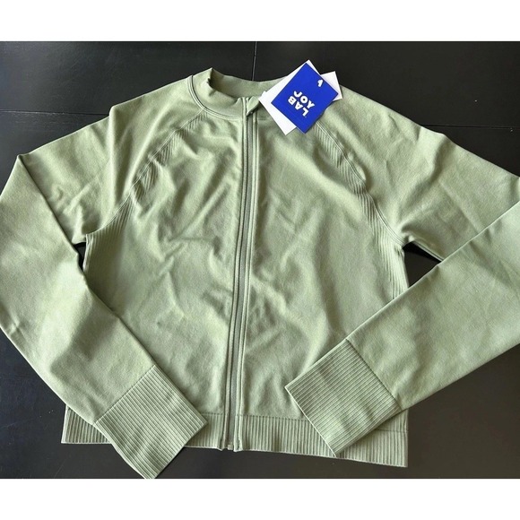 JoyLab Tops - New JoyLab Green Seamless Fitted Full Zip Jacket Joy Lab, Fits Small Stretch